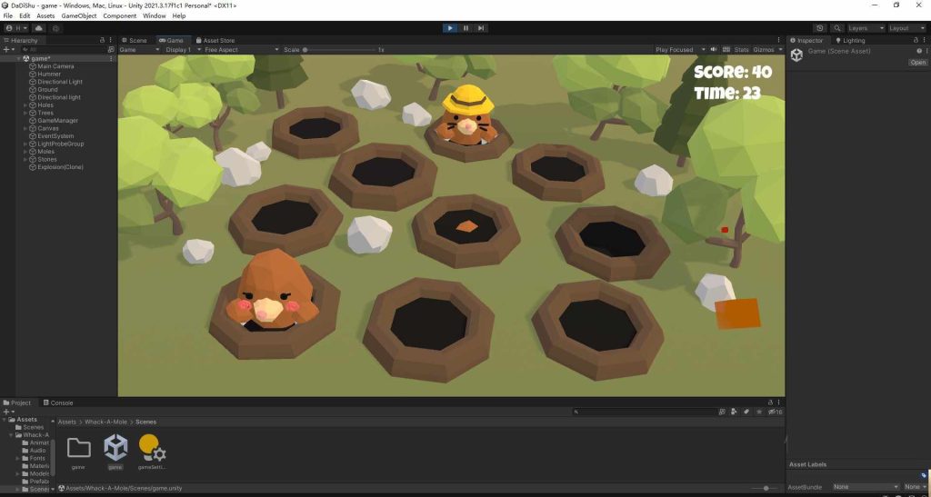 图片[1]-Unity Whac-A-Mole Casual Mini-Game Source Code C# Complete Project Template